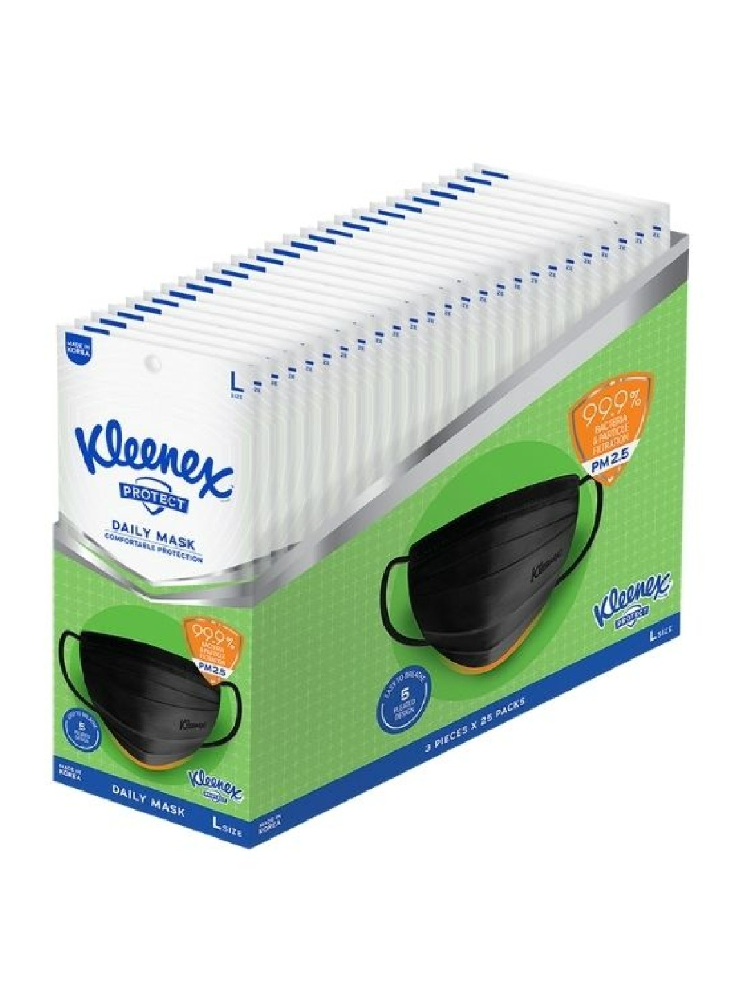 Kleenex Protect Daily Mask Face Large 25Pack (75 masks) edamama