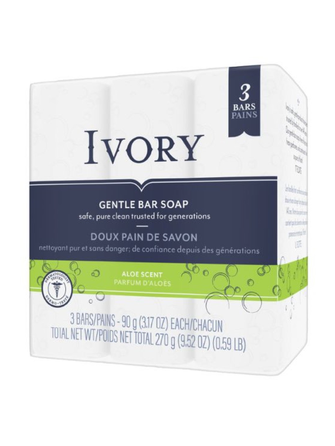 Ivory Gentle Bar Soap Aloe Scent (3 Bars x 90g) edamama